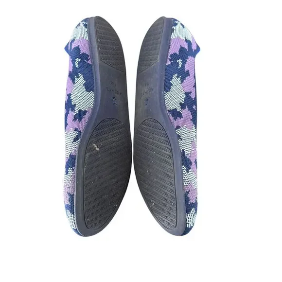 Rothy’s The Flat 11.5 Violet Botanicamo Camo Knit Ballet Shoe Gray Purple Retire - Picture 8 of 9